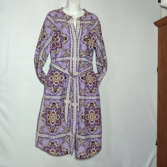 Ann Taylor Shirt Dress Lilac Floral Paisley Size 8 New NWT - Picture 1 of 5